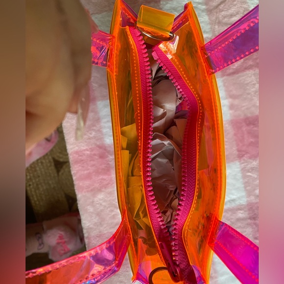 Electric bubblegum orange ink hibiscus tropical bag - Picture 5 of 5